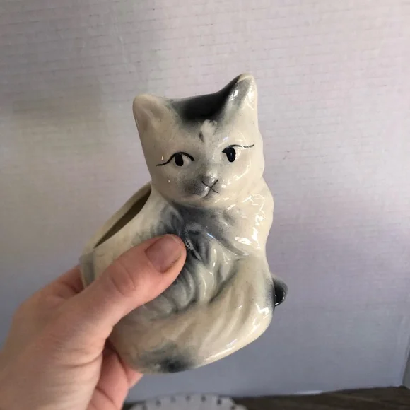 Vtg Ceramic Cat Planter - Picture 13 of 13